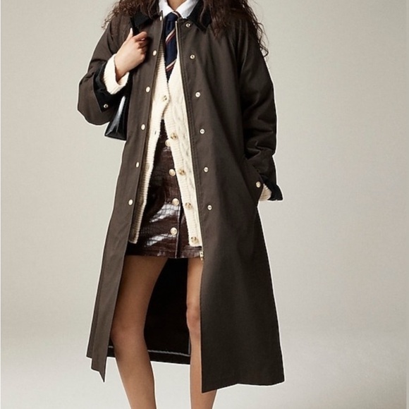 J.Crew Long Trench Coat Barn Jacket - Picture 3 of 7